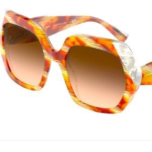Alain Mikli Evanne 5054 Tortoiseshell Oversized Sunglasses